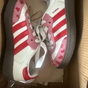 Adidas Kids Samba Sneakers - Red, Pink, and White
